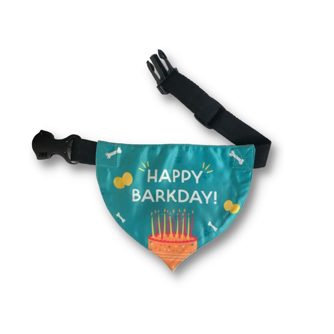 Blue Barkday Bandana