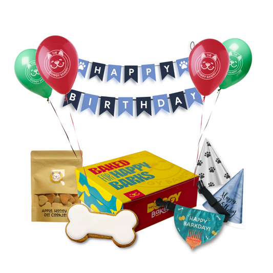 Dog Birthday Cake Hamper w/ Clip on Barkday Bandana