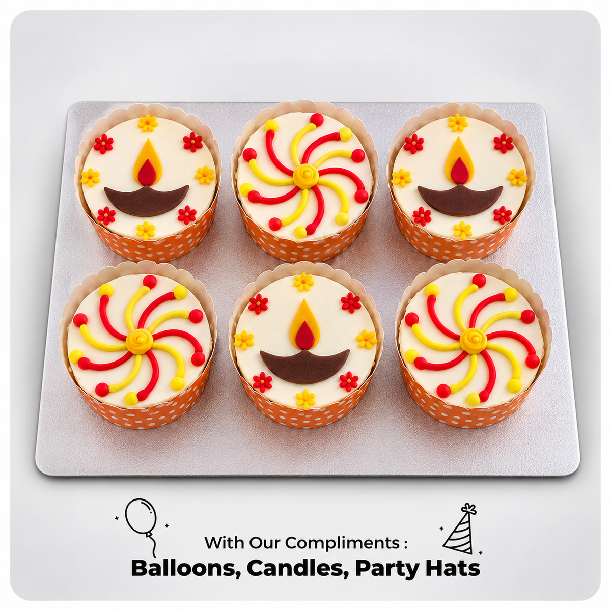 Diya & Rangoli Pupcakes