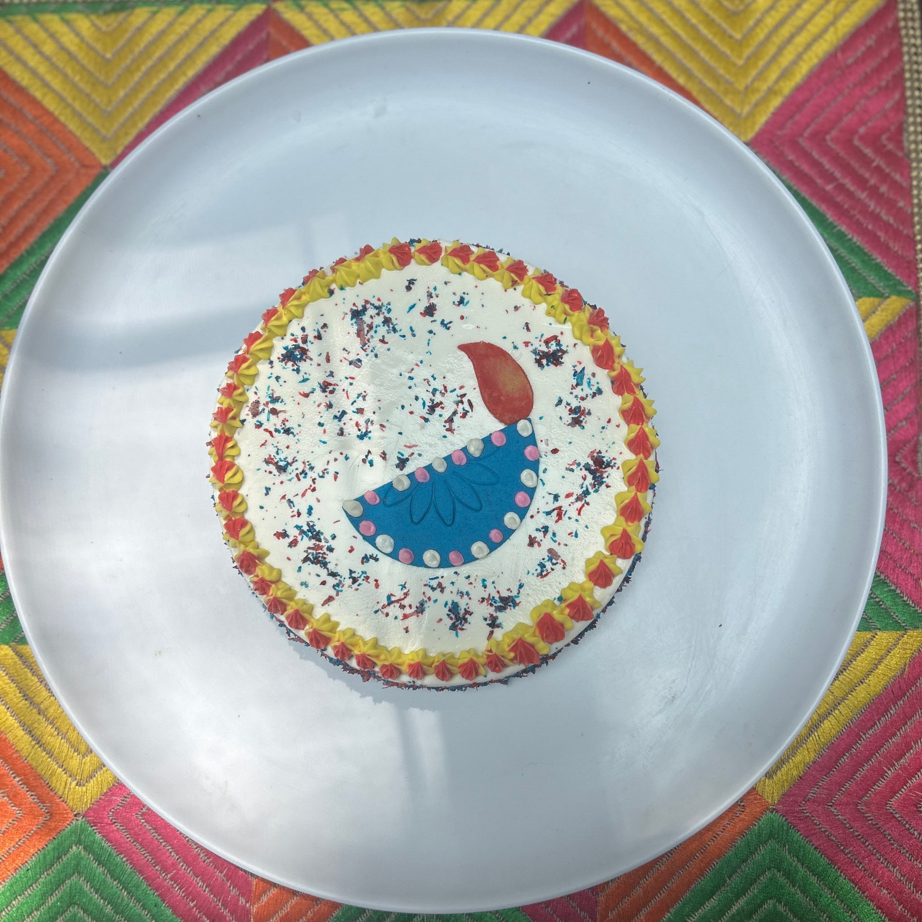 Furry Festive Diya Cake