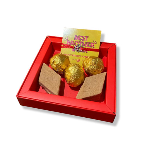 Paw Rakhi Celebration Box - Coconut-Honey Ladoos & Kaju Katlis