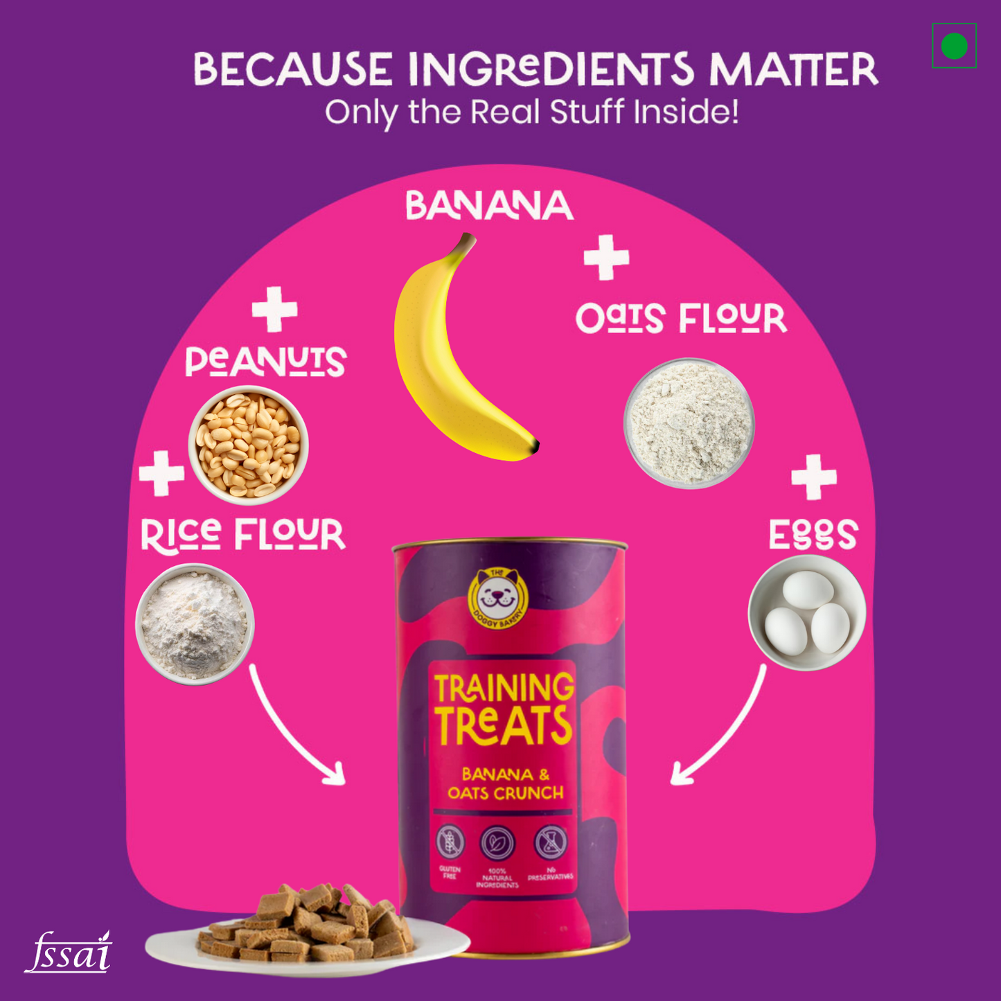 Training Treats- Banana & Oats Crunch