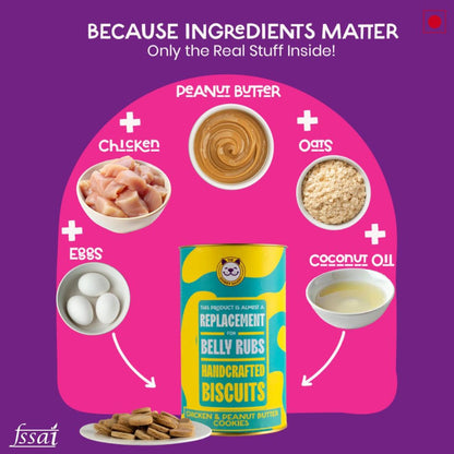 Product packaging with ingredients displayed on a pink background