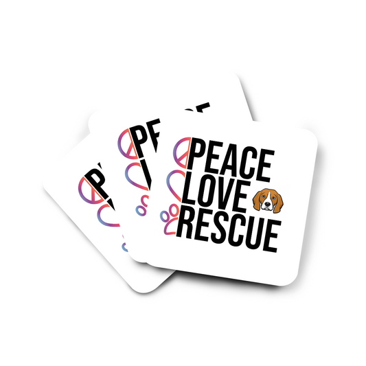 Peace Love Rescue Coasters